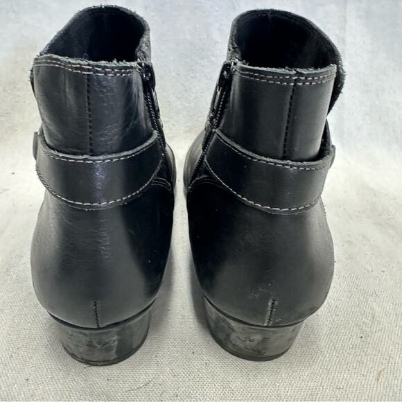 Taos Footwear Ultimo black leather harness bootie‎ size 9.5 zip up moto biker - Picture 13 of 14